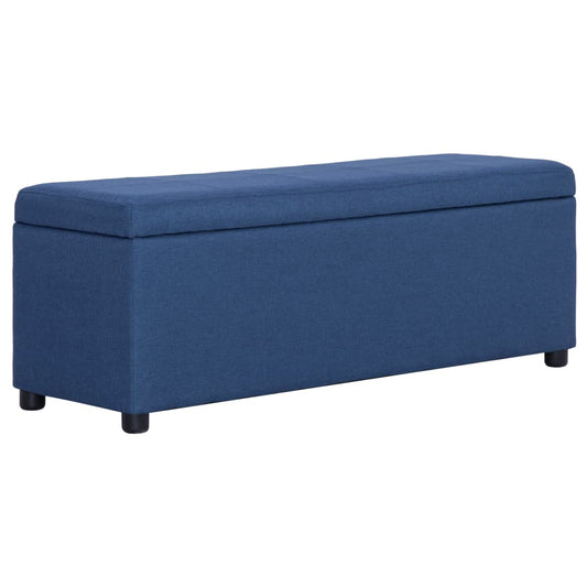 Banc avec compartiment de rangement 116 cm Bleu Polyester