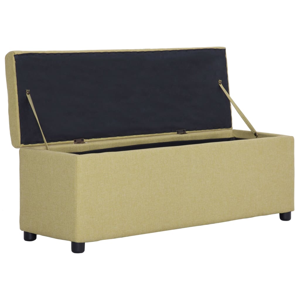 Banc avec compartiment de rangement 116 cm Vert Polyester