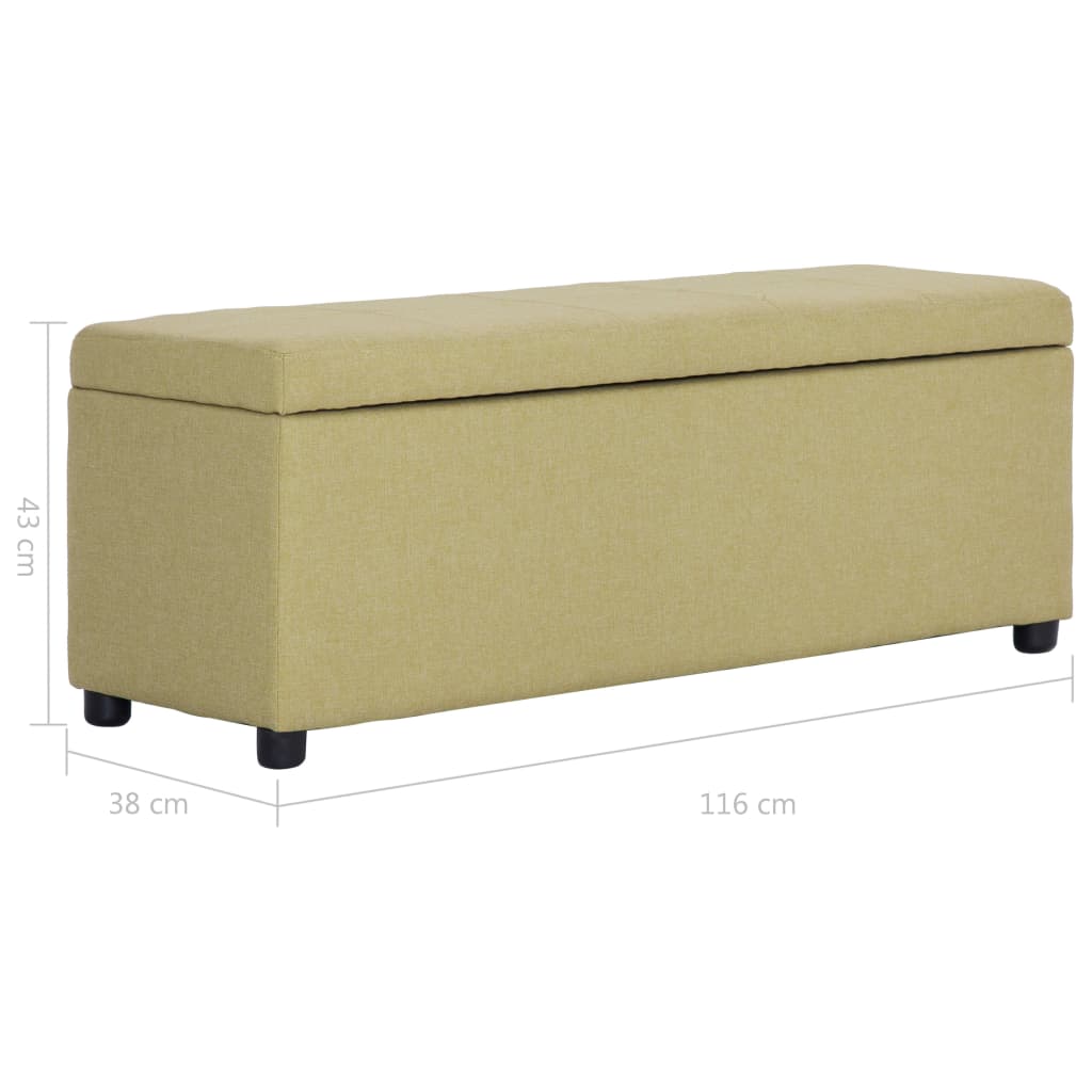 Banc avec compartiment de rangement 116 cm Vert Polyester