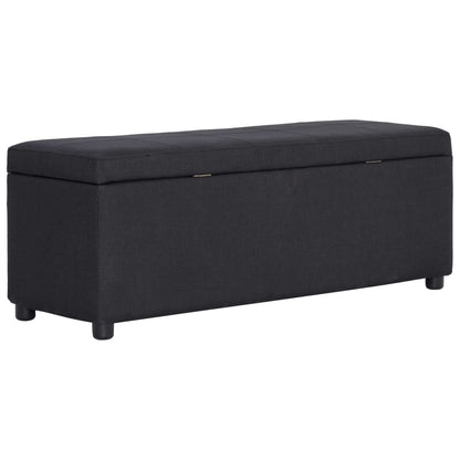 Banc avec compartiment de rangement 116 cm Noir Polyester