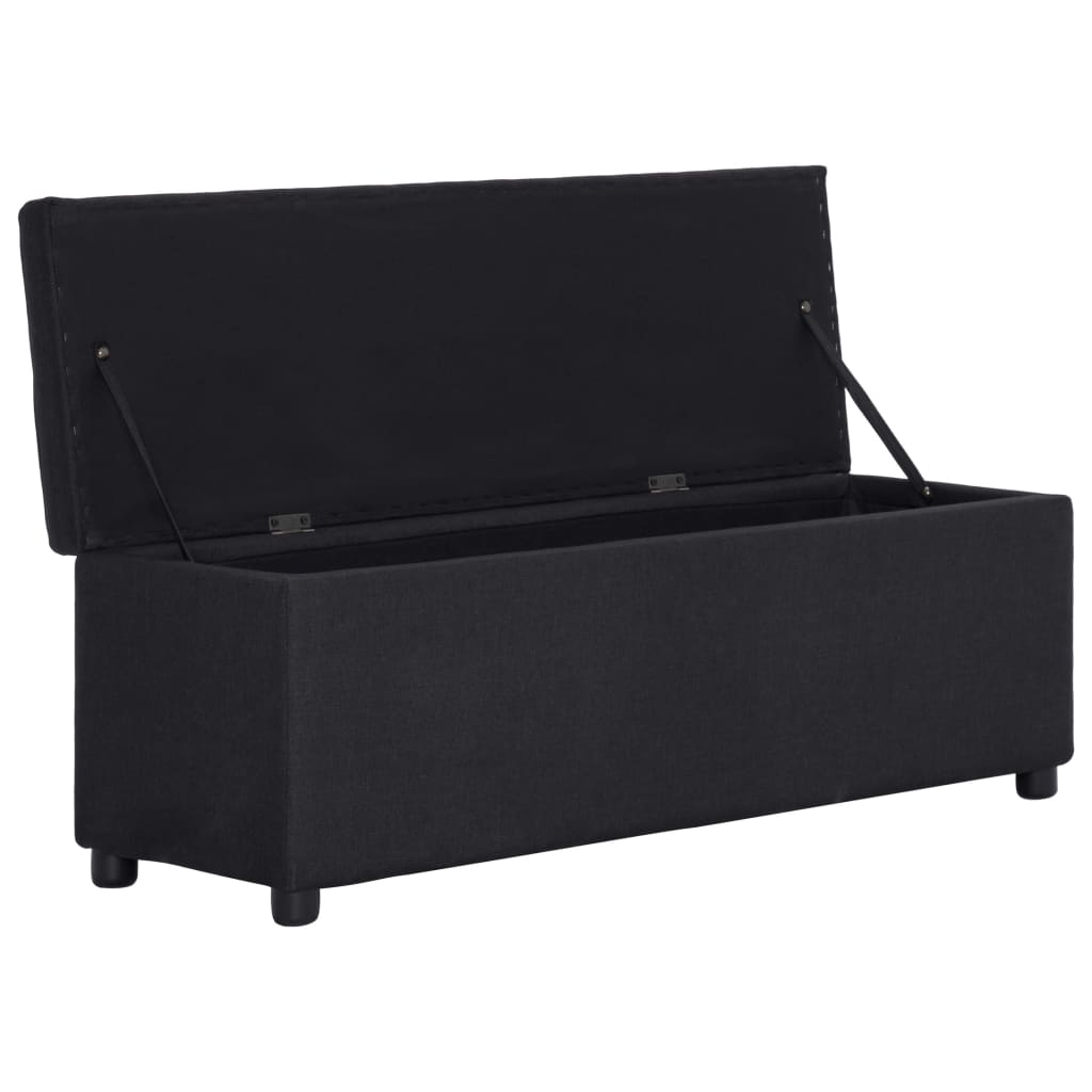 Banc avec compartiment de rangement 116 cm Noir Polyester