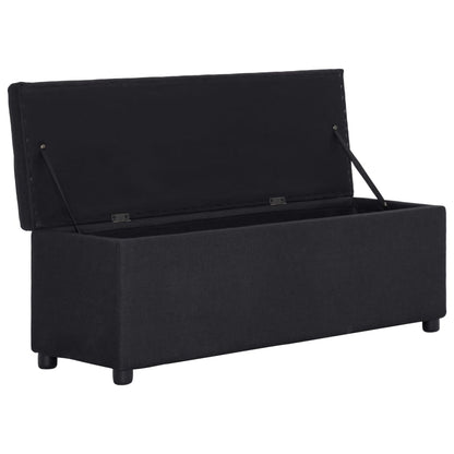 Banc avec compartiment de rangement 116 cm Noir Polyester