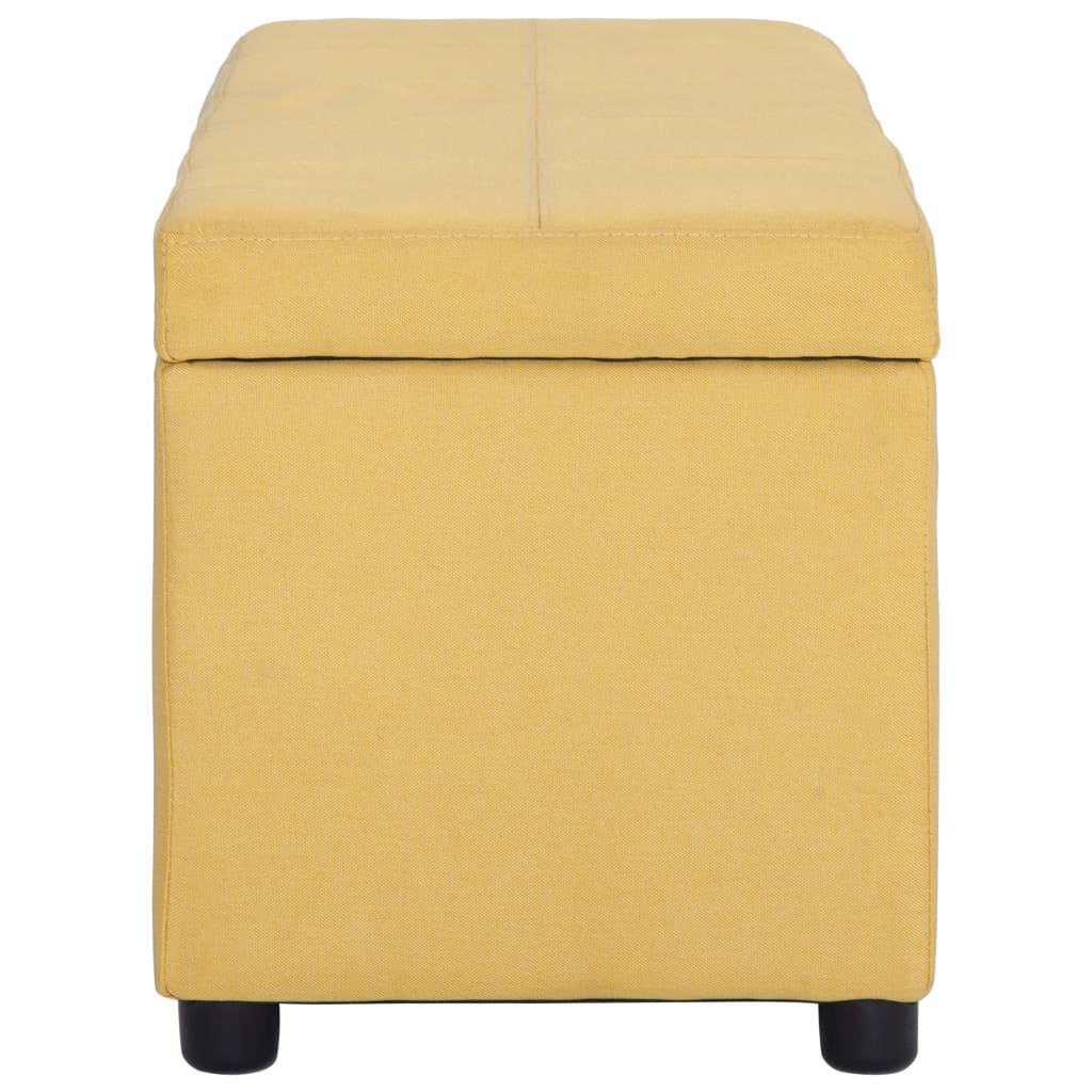 Banc avec compartiment de rangement 116 cm Jaune Polyester