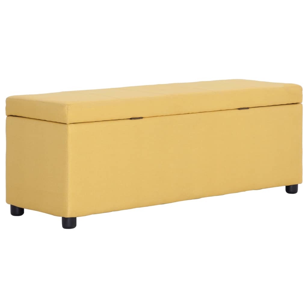 Banc avec compartiment de rangement 116 cm Jaune Polyester