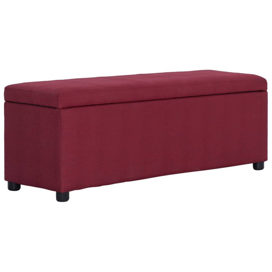 Banc avec compartiment de rangement 116 cm Bordeaux Polyester