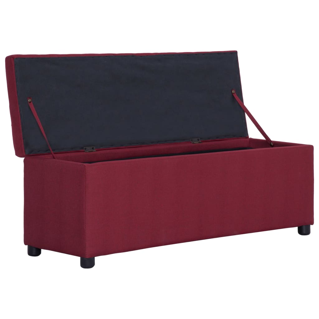 Banc avec compartiment de rangement 116 cm Bordeaux Polyester