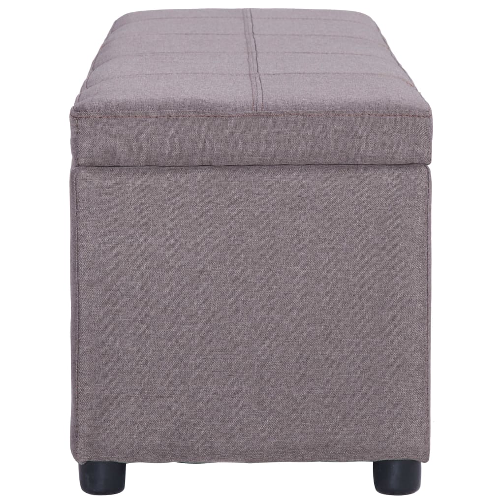 Banc avec compartiment de rangement 116 cm Taupe Polyester