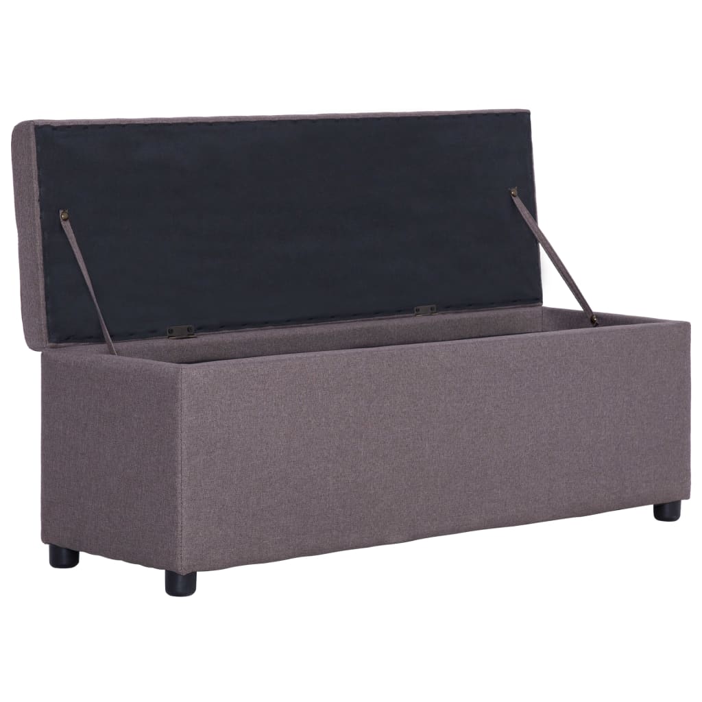 Banc avec compartiment de rangement 116 cm Taupe Polyester