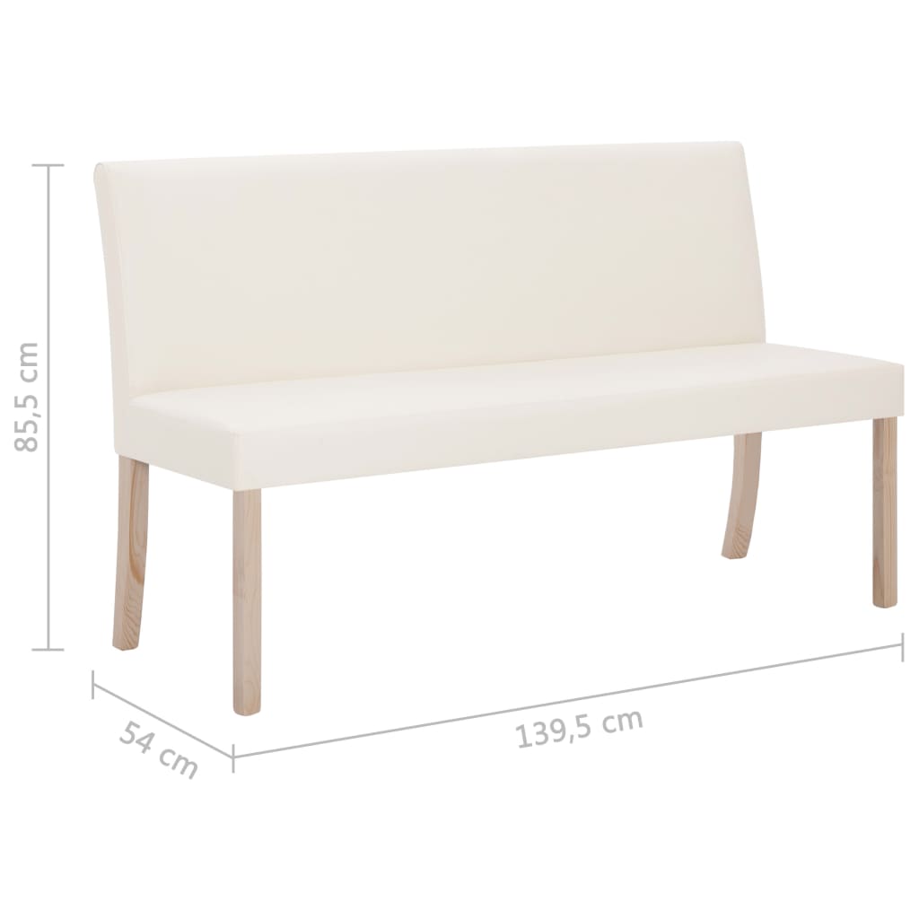 Banc 139,5 cm Crème Similicuir