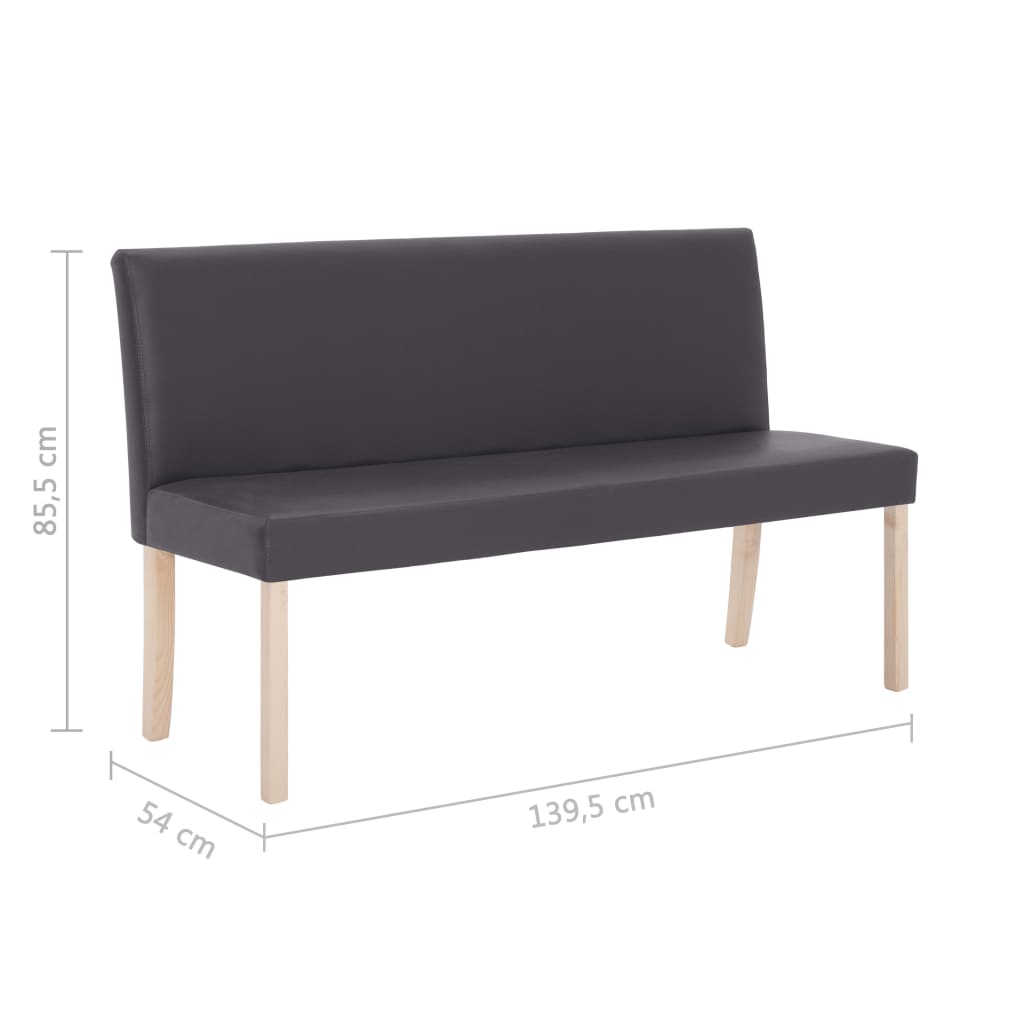 Banc 139,5 cm Gris Similicuir