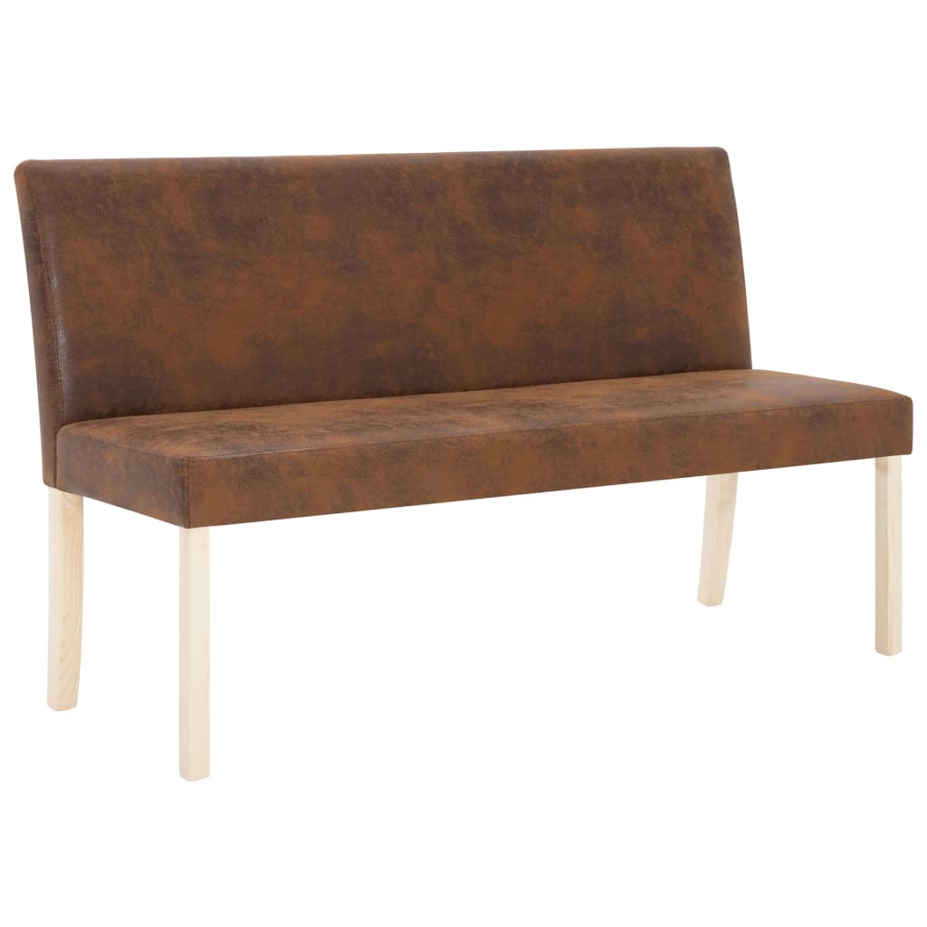 Banc 139,5 cm Marron Similicuir daim