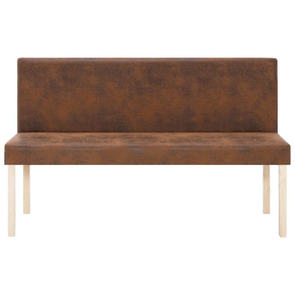 Banc 139,5 cm Marron Similicuir daim