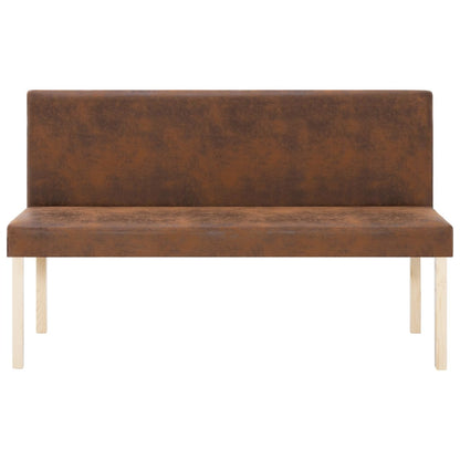 Banc 139,5 cm Marron Similicuir daim