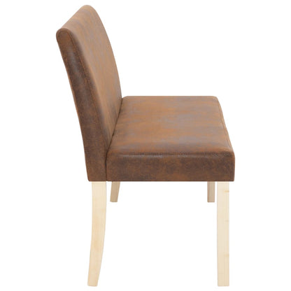 Banc 139,5 cm Marron Similicuir daim