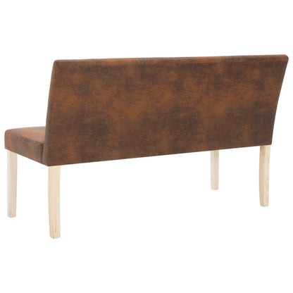 Banc 139,5 cm Marron Similicuir daim