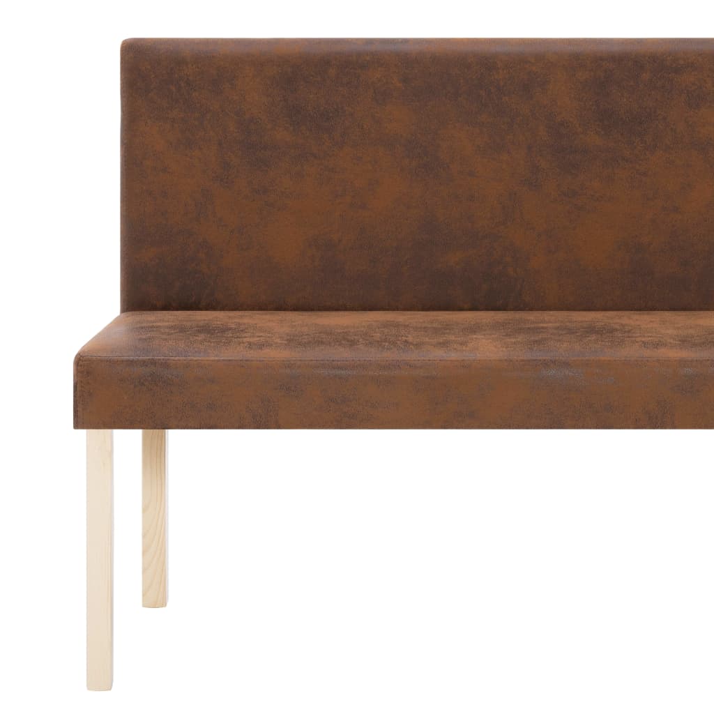 Banc 139,5 cm Marron Similicuir daim