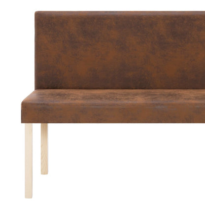 Banc 139,5 cm Marron Similicuir daim