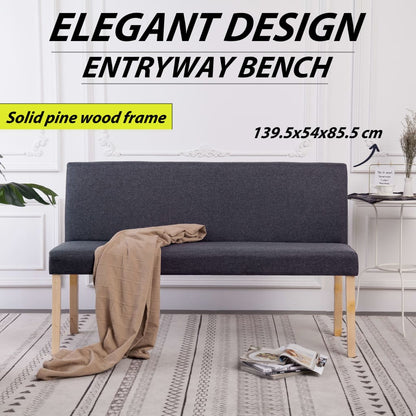 Banc 139,5 cm Gris foncé Polyester