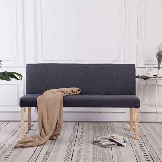 Banc 139,5 cm Gris foncé Polyester