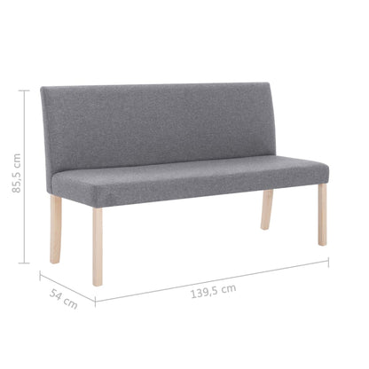 Banc 139,5 cm Gris clair Polyester