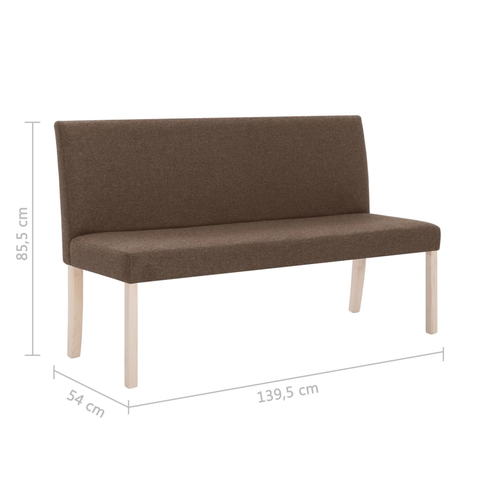 Banc 139,5 cm Marron Polyester