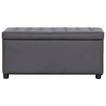 Pouf de rangement 87,5 cm Gris Similicuir