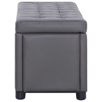 Pouf de rangement 87,5 cm Gris Similicuir