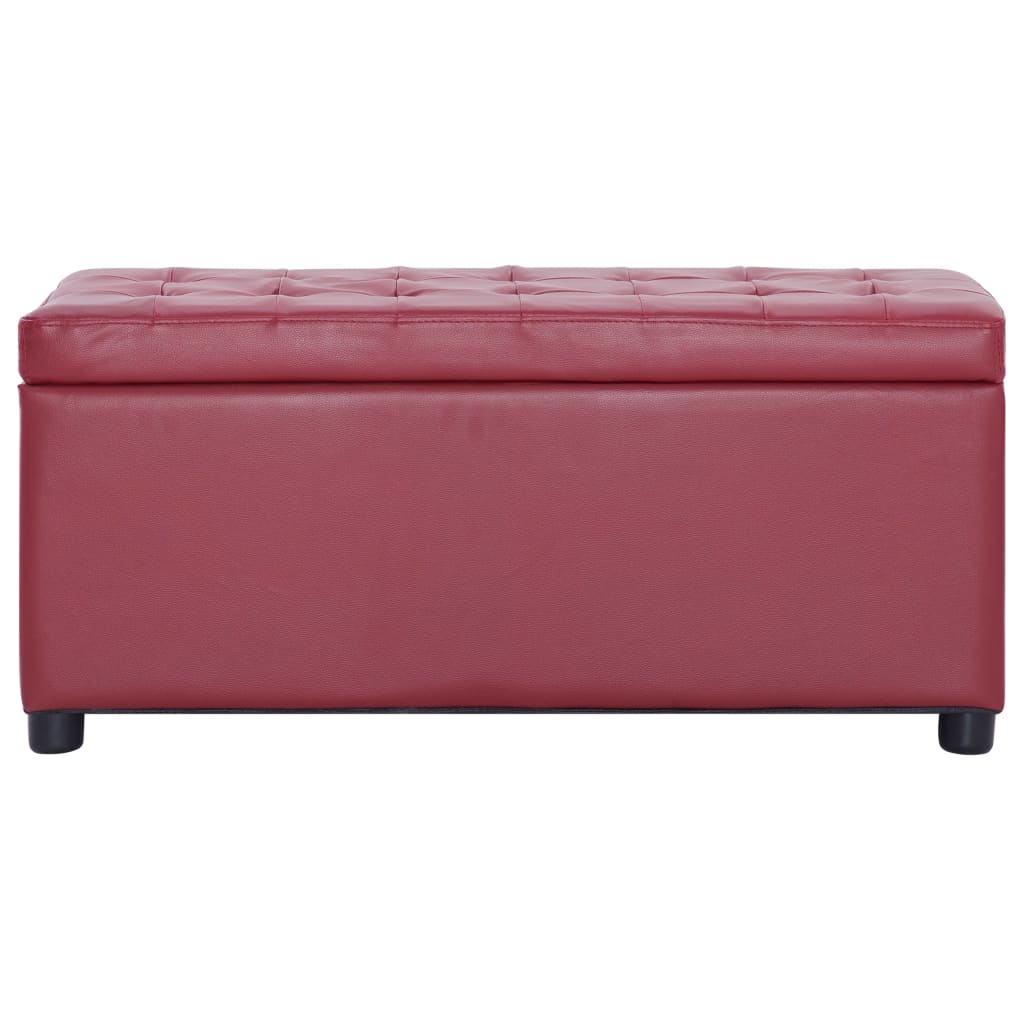 Pouf de rangement 87,5 cm Rouge bordeaux Similicuir