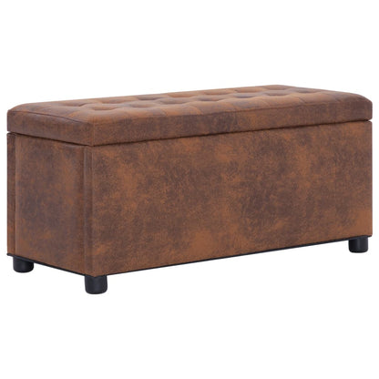 Pouf de rangement 87,5 cm Marron Similicuir daim