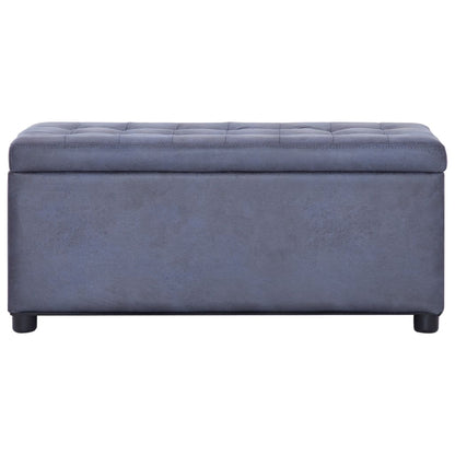 Pouf de rangement 87,5 cm Gris Similicuir daim