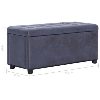 Pouf de rangement 87,5 cm Gris Similicuir daim