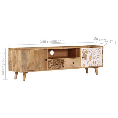 Meuble TV 140x30x40 cm Bois de manguier massif