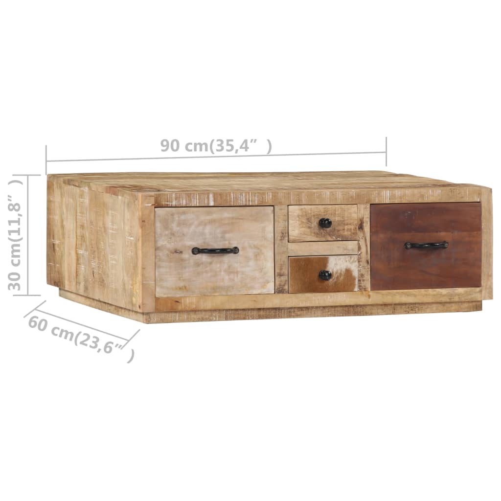 Table basse 90x60x30 cm Bois de manguier massif