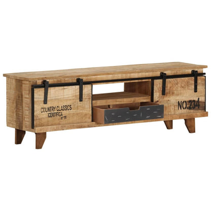 Meuble TV 120x30x40 cm Bois massif de manguier