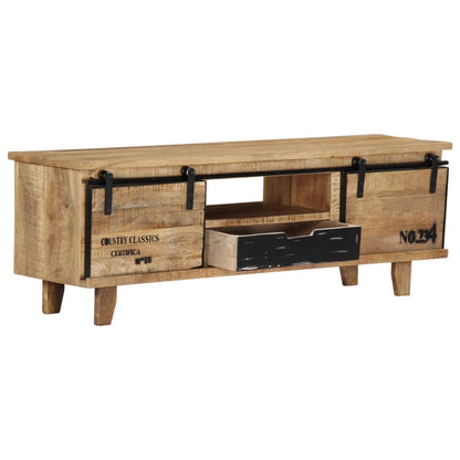 Meuble TV 120x30x40 cm Bois massif de manguier