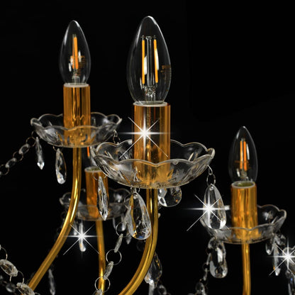 Lustre 2 couches Doré 15 ampoules E14