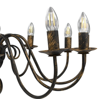 Lustre Noir antique 12 ampoules E14