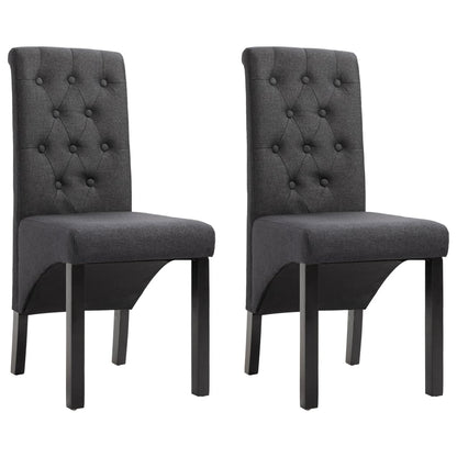 Chaises à manger lot de 2 gris foncé tissu