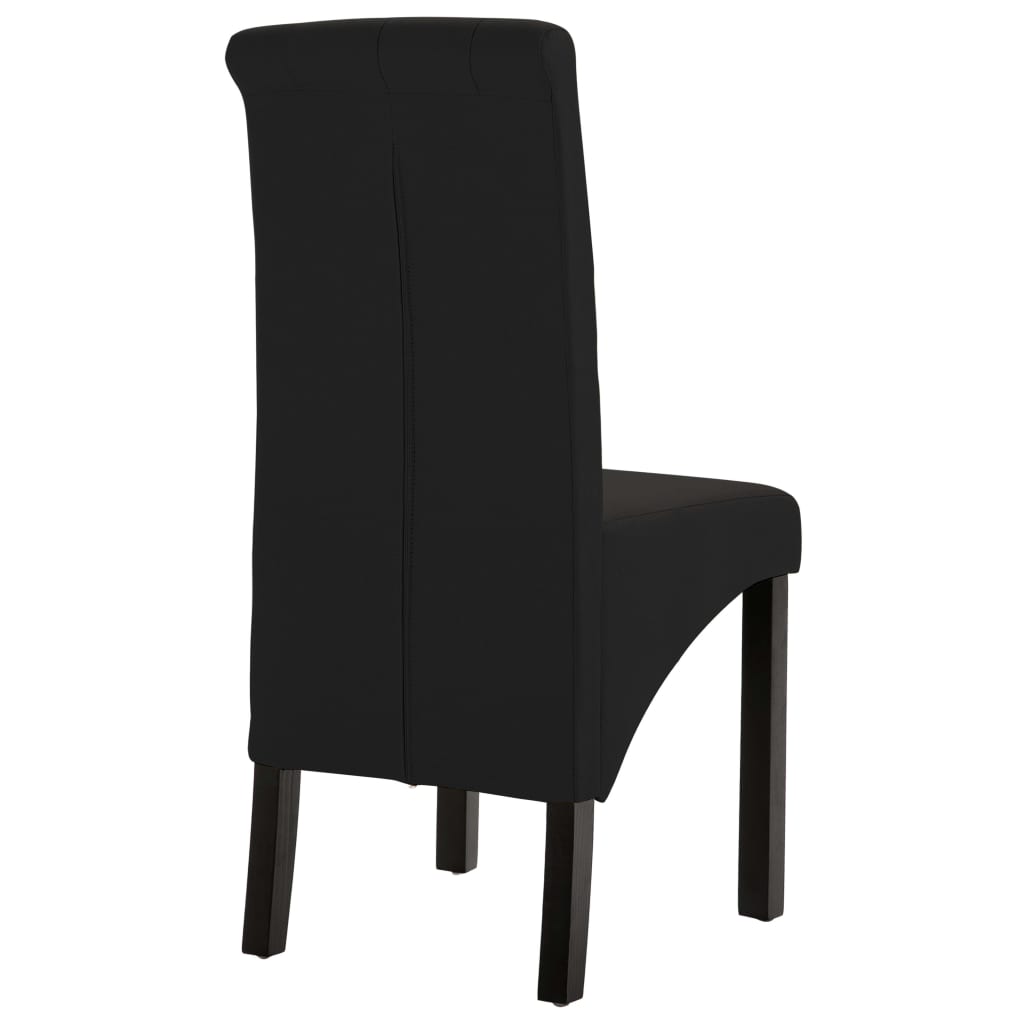 Chaises à manger lot de 2 noir tissu