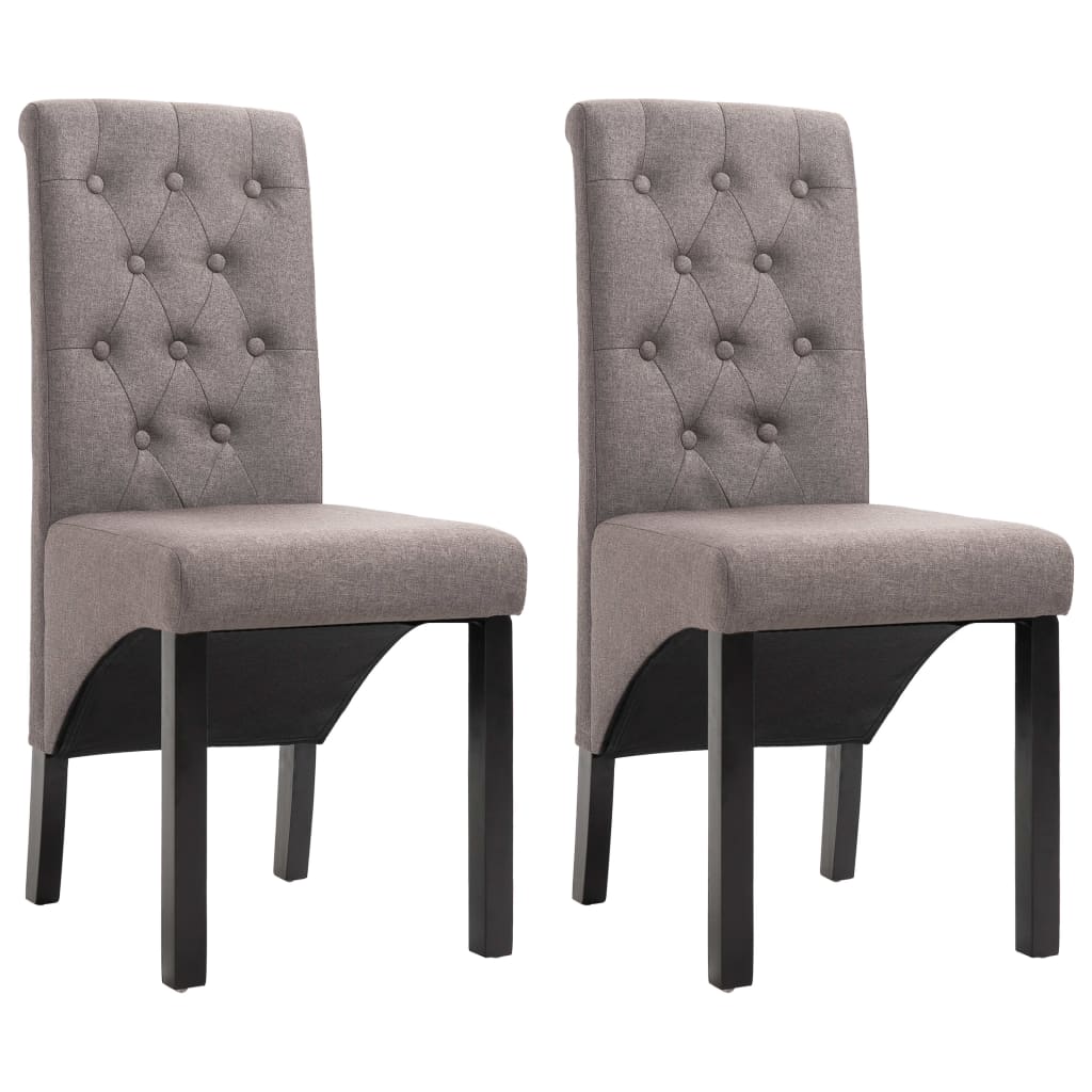 Chaises à manger lot de 2 taupe tissu