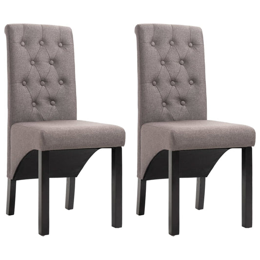 Chaises à manger lot de 2 taupe tissu