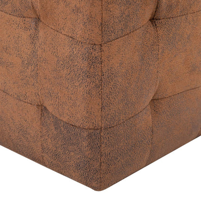 Tables de chevet 2 pcs Marron 30x30x30 cm Similicuir daim