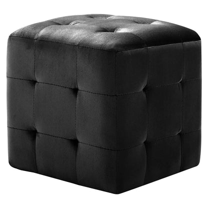 2 pcs Tables de chevet Noir 30x30x30 cm Tissu velours