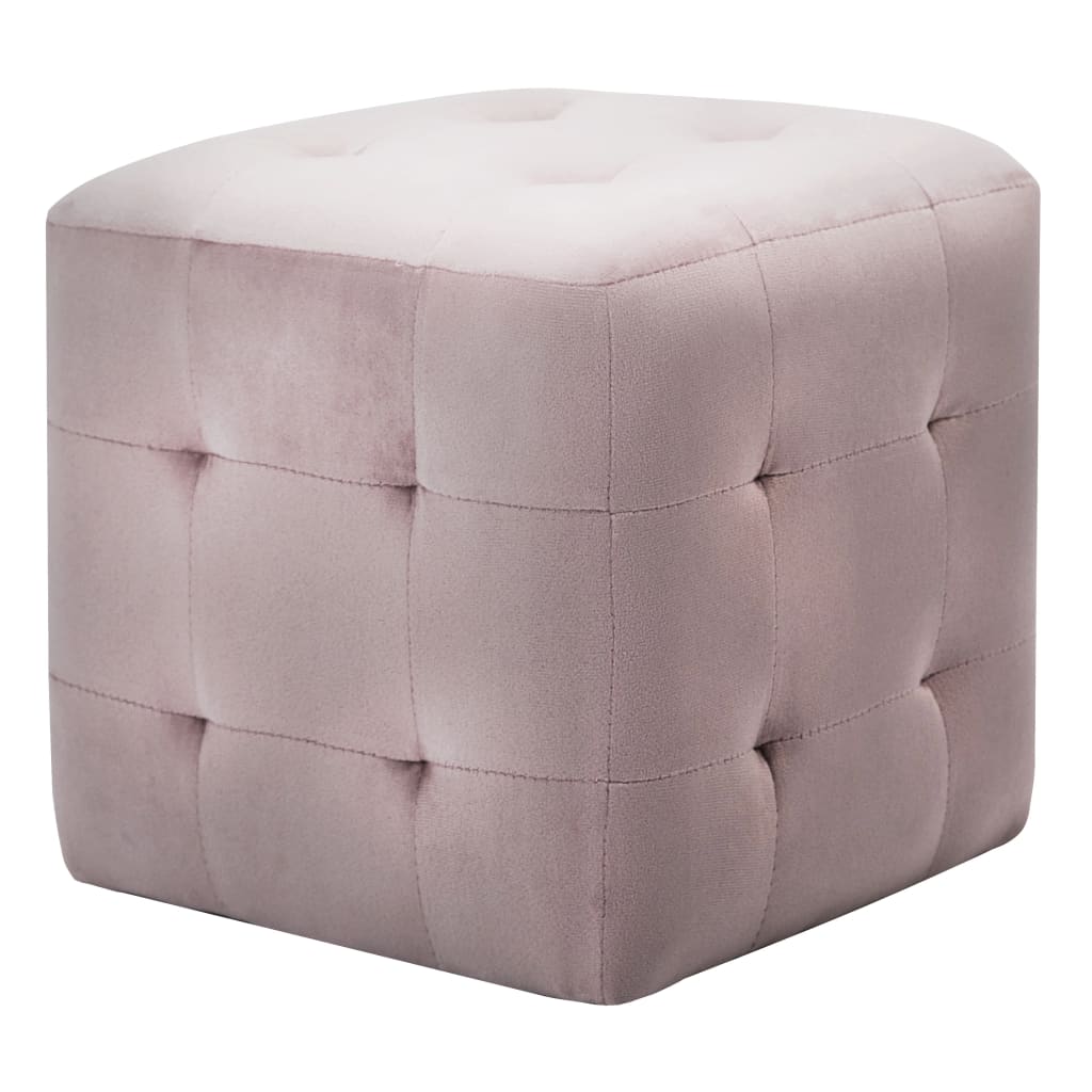 Tables de chevet 2 pcs Rose 30x30x30 cm Tissu velours