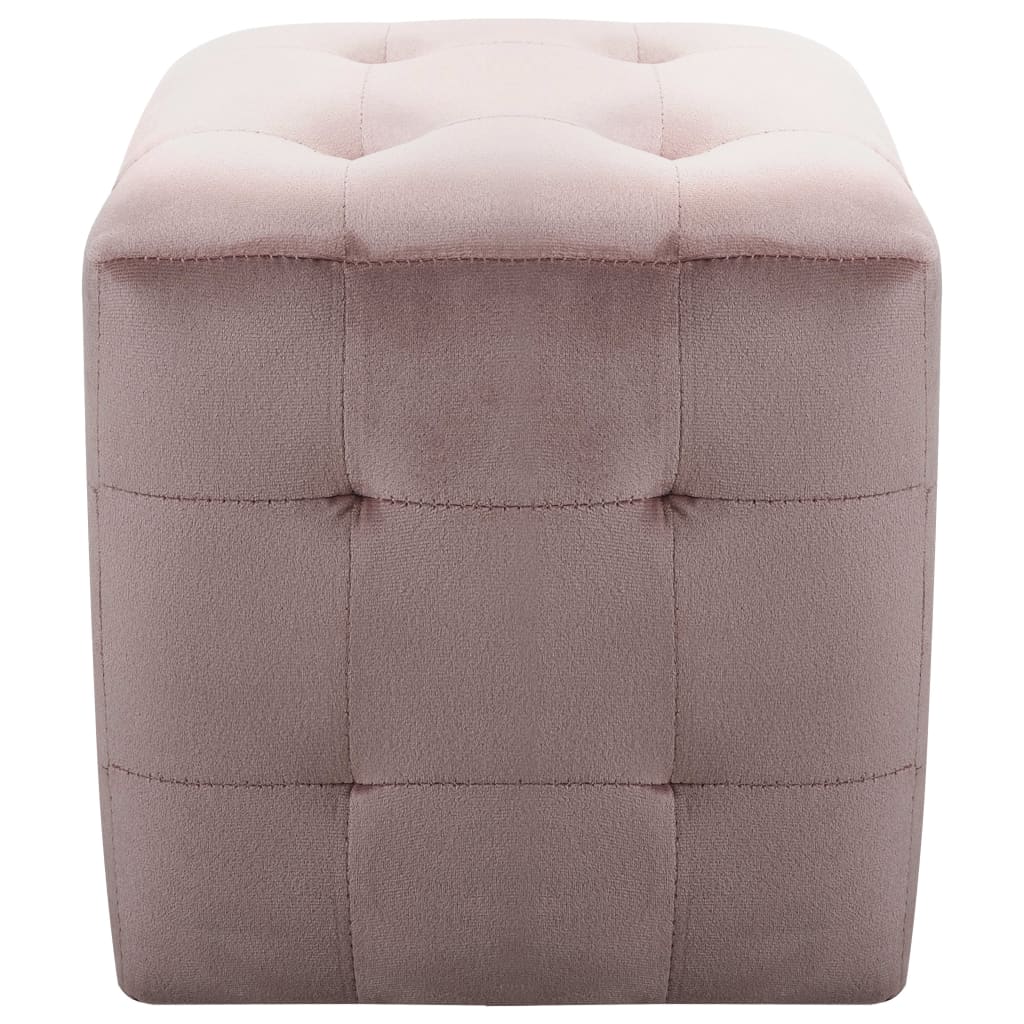 Tables de chevet 2 pcs Rose 30x30x30 cm Tissu velours