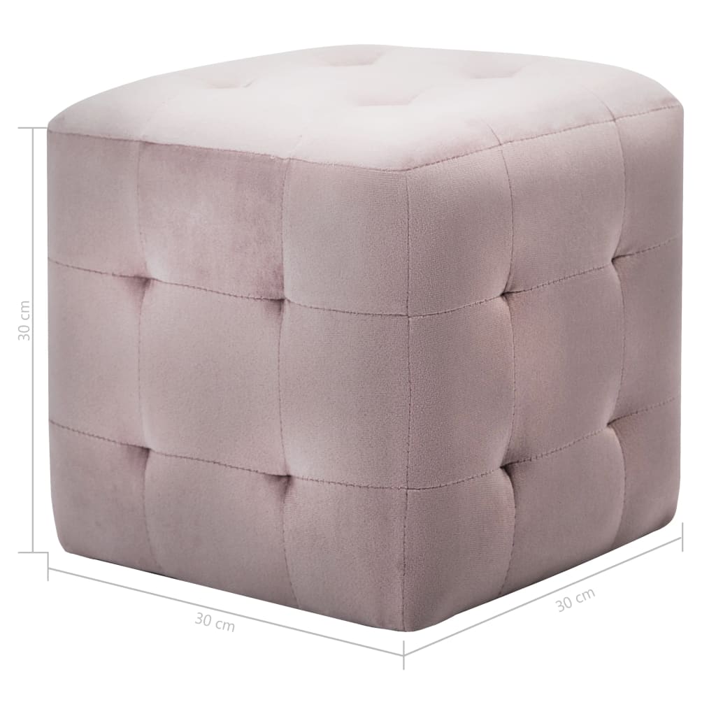 Tables de chevet 2 pcs Rose 30x30x30 cm Tissu velours