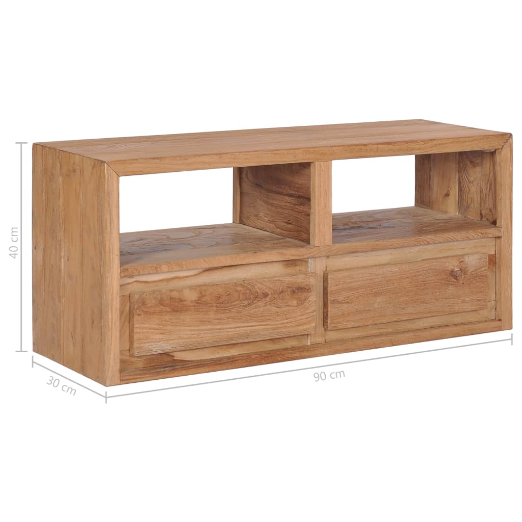 Meuble TV 90x30x40 cm bois de teck solide