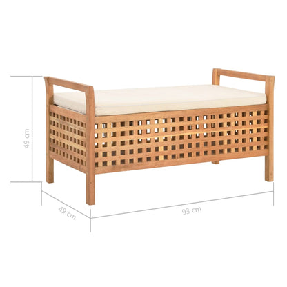 Banc de rangement 93x49x49 cm Bois de noyer massif