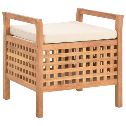 Banc de rangement 49x48x49 cm Bois de noyer massif