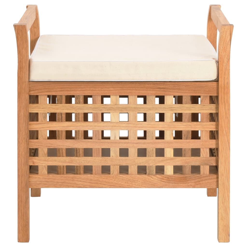 Banc de rangement 49x48x49 cm Bois de noyer massif